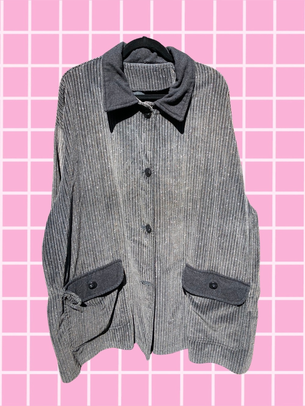 Plus Size Handmade Upholstery Grey Coat - Women’s Size 28